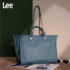 Montana West x Lee Blue Grey Women's Chain Handle Tote Bag NWOT